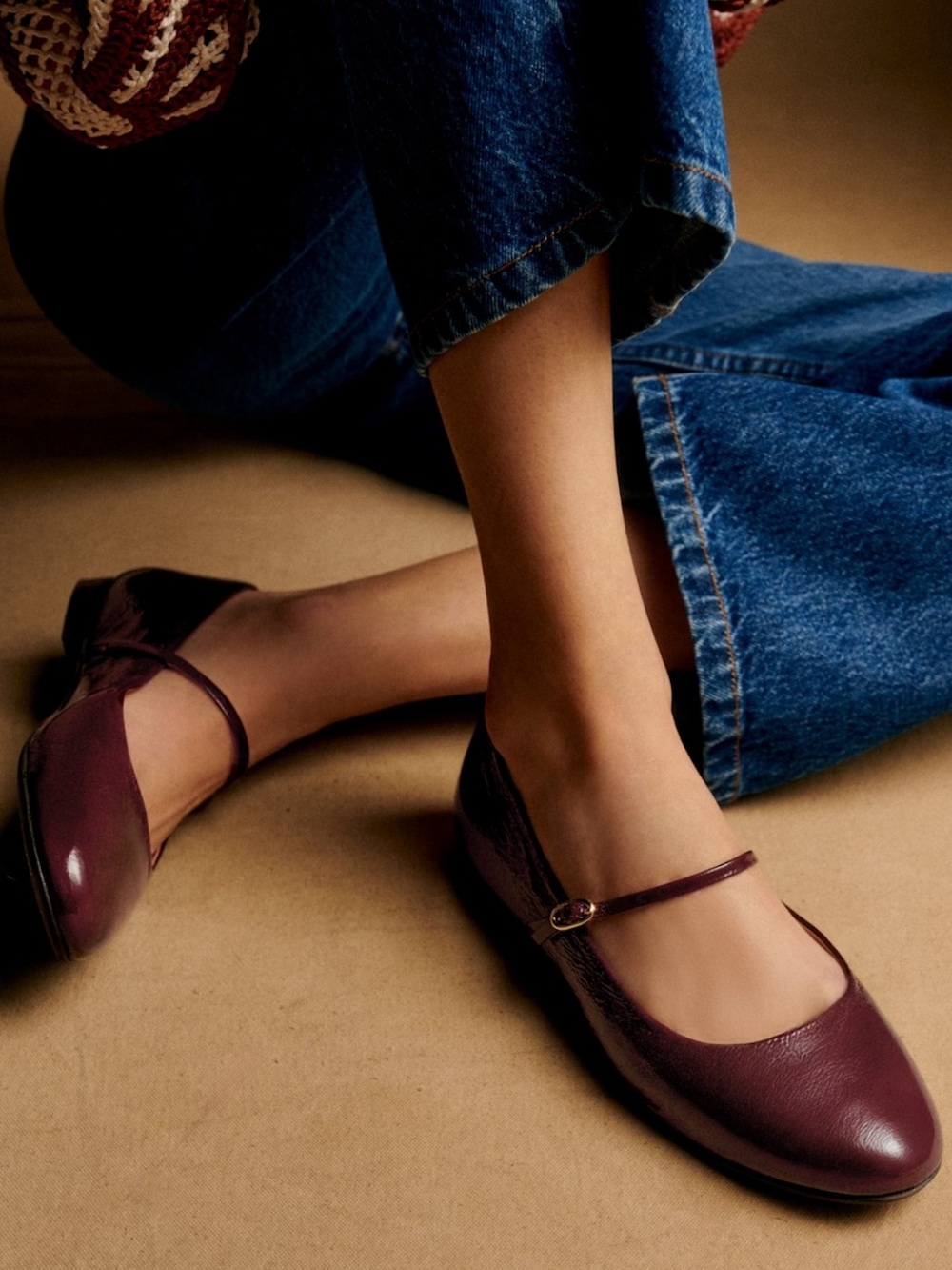 NEW Sézane Méline Low Ballerinas - Patent Purple